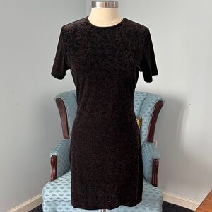 Elegant Black and Brown Patterned Dress